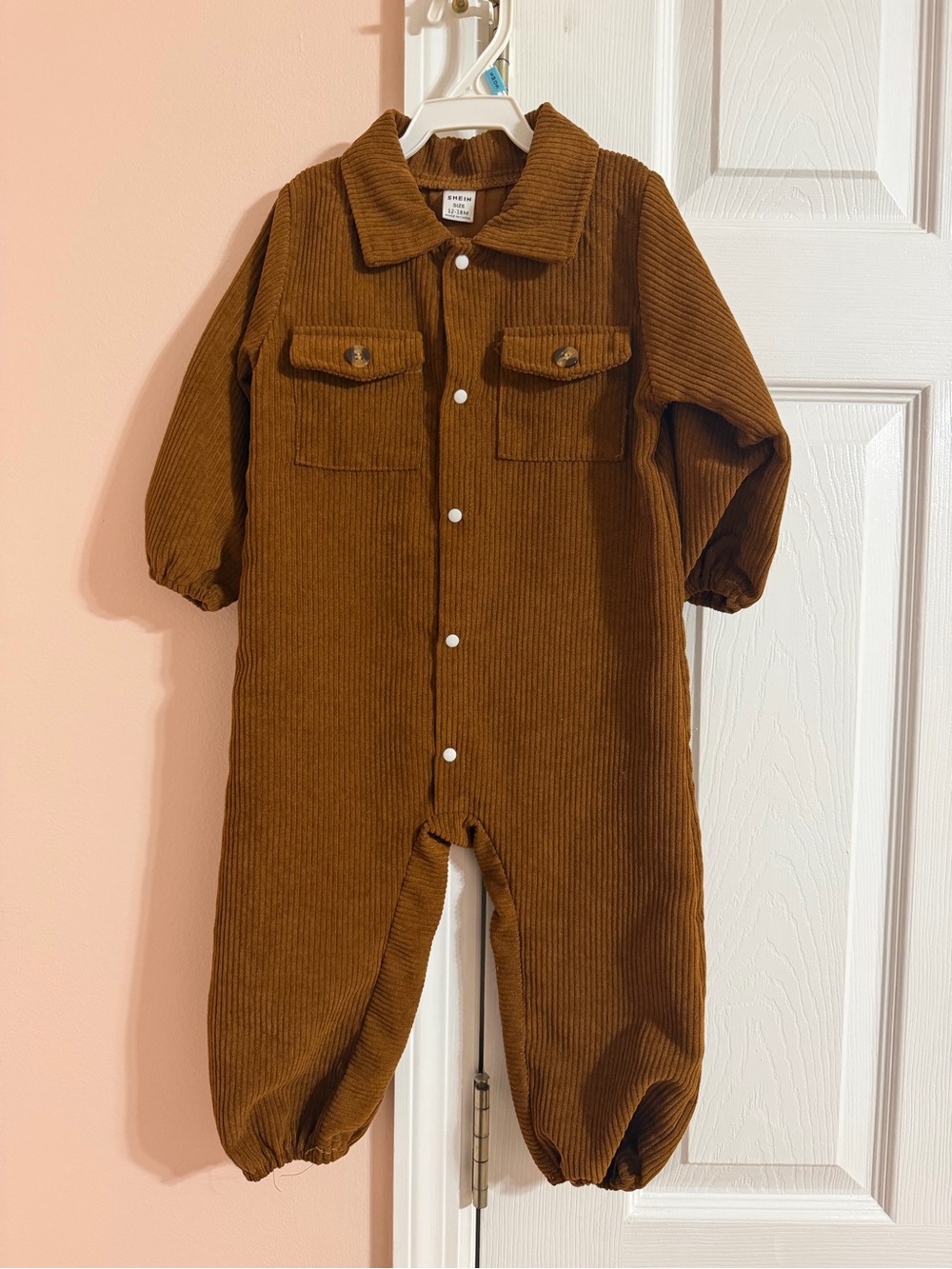 SHEIN Brown Corduroy One-Piece